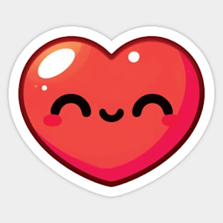 Heart Shape Smiley Face Sticker